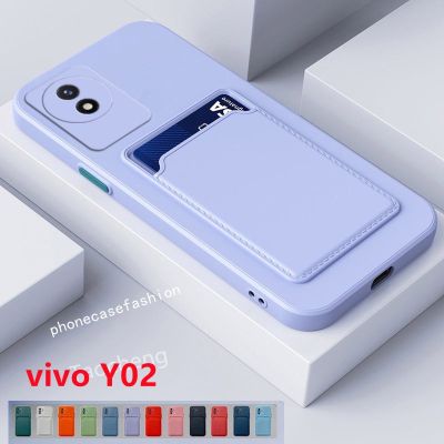 ผิวสัมผัสช่องเสียบบัตรเคสโทรศัพท์สำหรับ Vivo Y02 Y02s 4G ซิลิโคนนิ่ม TPU 2022คลุมทั้งหมดปกป้องกล้อง