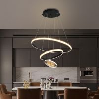 [COD] ring chandelier living room post-modern minimalist restaurant duplex long staircase villa net red light luxury hall lamps