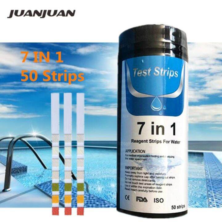 50pcs/bottle 7 in 1 PH Test Strip PH Paper Tester Swimming Pool