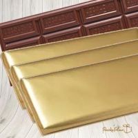 ฟอยล์ห่อช็อคโกแลต คุณภาพสูง Foil+Paper Classic Gold สีทองกึ่งด้าน แพค 30-50 แผ่น Premium Smooth/Embossing Aluminum Foil