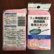 Mút rửa chảo không dính 2 lớp Aisen Nhật Bản KX001 tiết kiệm nước rửa chén