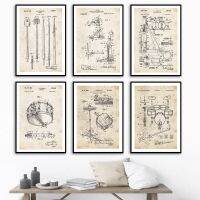 Nordic Vintage โปสเตอร์กลองชุดสิทธิบัตร Printss Wall Art พิมพ์ภาพวาดผ้าใบสำหรับตกแต่งห้องดนตรี-รูปภาพ Living Drummer