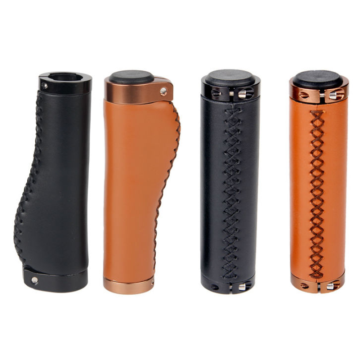 mtb-cowhide-grip-จักรยาน-r-จักรยาน-handle-grips-จักรยาน-handlebar-pu-หนังพวงมาลัยจักรยานล็อค-vintage-alloy-grip