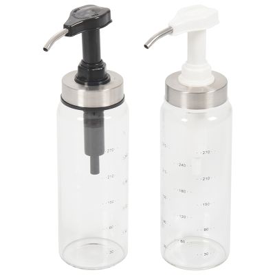 Sauce Squeeze Bottles for Kitchen&amp;BBQ,2 Pack Olive Oil Dispenser Glass Bottles,for Ketchup/Salad/Dressing/Honey,300Ml