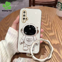 เคสสำหรับ Huawei Nova 5T / 10 / 10 SE / 10 Pro / 9 / 9 Se/ 8i / 8 SE / 7 /7i/7 Se/ 6 Se/ 6 4E แฟชั่น3i เคสโทรศัพท์ TPU นุ่มโลหะด้วยไฟฟ้า6D พร้อมสายรัดข้อมือลายเคสมือจับสำหรับโทรศัพท์มือถือนักบินอวกาศน่ารัก