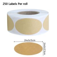 250pcs/roll DIY Blank Kraft Label Handmade Baking Seal Stickers Gift Tag for Jar Stickers Labels