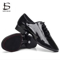 Latin Dance Shoes Men Standard Ballroom Dance Shoes Black Genuine Leather Practice Competition Male Salsa Modern Dancing Shoe