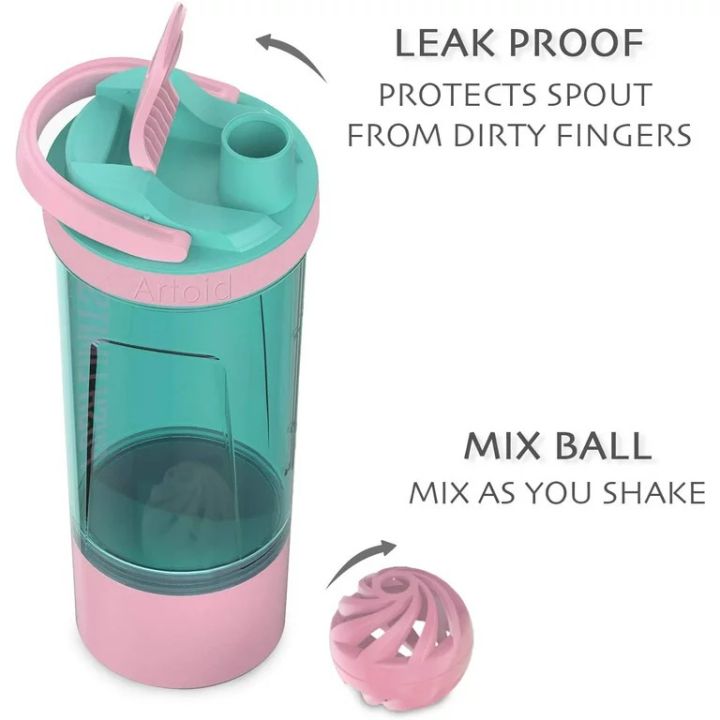 แก้วเชคบอล-artoid-mode-protein-shaker-bottle-with-blender-balls-mixing-grids-flip-top-24-oz-pink