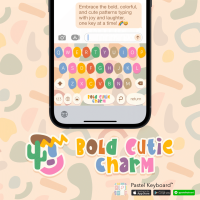 Bold Cutie charm Keyboard Theme⎮(E-Voucher) for Pastel Keyboard App