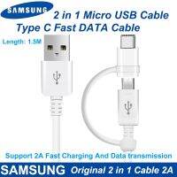 【พนักงานขาย】สำหรับ Samsung สายไมโคร USB แบบ2 In 1,สายเคเบิ้ลประเภท C ที่ชาร์จความเร็วสูง Note8 Note9 S8 S8บวก S9 S9โปร S6 C5C7C9สาย Note5