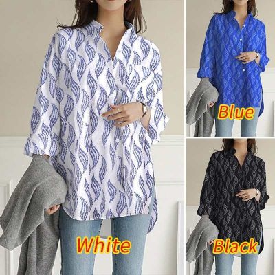 [COD] Europe and the States 2022 womens fashion casual spring autumn long-sleeved printed oversized top loose
