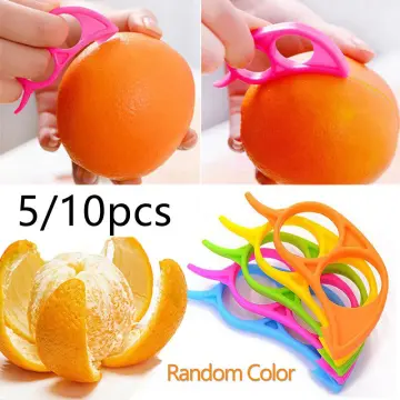 Orange Citrus Peelers Kitchen Gadget Set of 10 PCS Fruit Knife Slicer Easy  Orange Citrus Peeler Tool Plastic Open Orange Lemon Citrus Fruit Peeler  Skin Remover Device