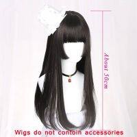 MEIFAN Long Wavy Ombre Black White Pink Heat Resistant Synthetic Wigs for Women Halloween Cosplay Costume Wig Gift ของขวัญ