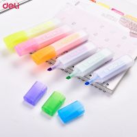 Deli สีลูกกวาด6ปากกาเน้นข้อความแบบมีสี Set Pulpen 5ชุดอุปกรณ์การเรียนเครื่องเขียนสำหรับเด็ก