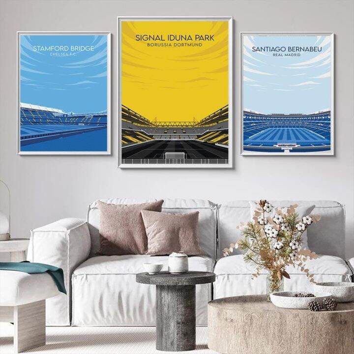 ภาพวาดผ้าใบสนามฟุตบอลกีฬาคริกเก็ต-wall-art-สถานที่เล่นกีฬานอร์ดิกโปสเตอร์และพิมพ์ภาพการ์ตูนสำหรับตกแต่งห้องวัยรุ่น