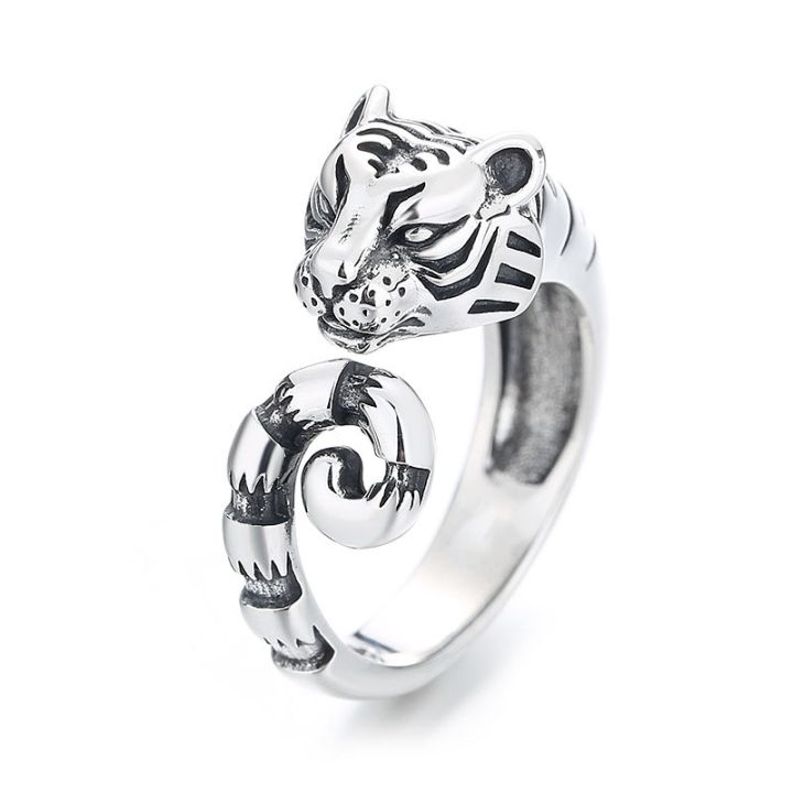 ferocious-tiger-ring-for-men-women-vintage-silver-color-animal-style-simple-trendy-jewelry-gift-adjustable-opening-rings