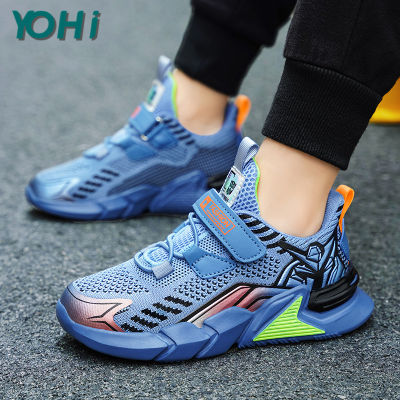 รองเท้าผ้าใบเด็กลายเมชาสำหรับเด็กผู้ชาย,รองเท้าวิ่งสไตล์เกาหลีรองเท้ากีฬาผ้าตาข่ายน้ำหนักเบากันลื่น