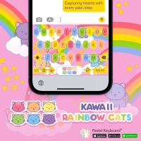 Kawaii Rainbow Cats Keyboard Theme⎮(E-Voucher) for Pastel Keyboard App