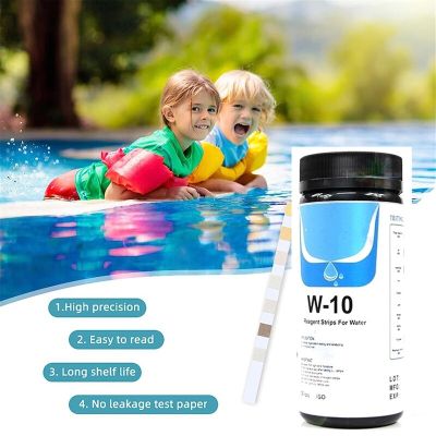 PH And Chlorine 10 In 1 Water Test Paper Best Performance For Swimming Pool  Spa  Aquarium  Fish  PH Value Inspection Tools