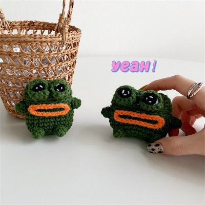 Cute Cartoon Funny Frog Hook line Case For AirPods 1 2 Pro Box Winter Soft Silicone Wireless Bluetooth Earphone Protection Cover Headphones Accessorie