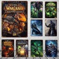 Modern World Of Warcraft เกมโลหะดีบุกป้ายโปสเตอร์สำหรับห้องนอน Studio Home Wall Decoration