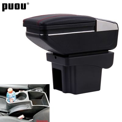 hot！【DT】﹍♝❏  Armrest Niva 1 layer Rotatable Car Central Storage With Cup Ashtray Leather Retractable