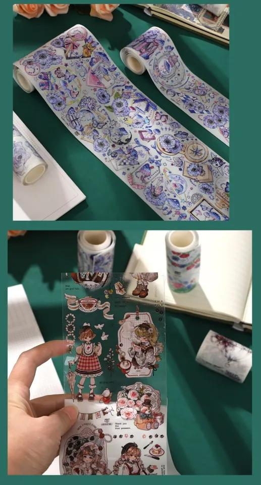 JIANWU 2m Laser Crystal Butterfly PET Washi Tape Cute Journal Collage DIY  Scrapbooking Decoration Masking Tape Kawaii Stationery - JianWu Official  Store