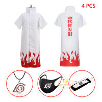 Anime Minato Namikaze Cosplay Cloak Necklace Fourth Yondaime Hokage Headband Costume Party Family Dress Anime White Cape