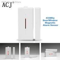 คอมแพซ☍ACJ-Sem Fio Sensor Magnética Janela เครื่องตรวจจับ Alarme Suporte RF433 Controle Home De Segurança 433MHz