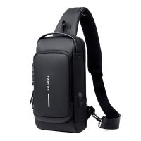 ป้องกันการโจรกรรมกีฬากลางแจ้ง Cross Body กระเป๋าใส่เดินป่าพอร์ตชาร์จ USB สำหรับผู้ชายแฟชั่นฤดูร้อนน้ำหนักเบาขี่จักรยานตั้งแคมป์เดินทางกระเป๋าสะพาย