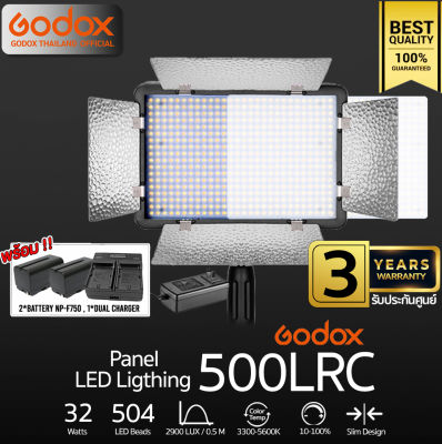 Godox LED 500LRC ** พร้อม 2*Battery F750 &amp; 1*Dual Charger ( 32W 3300K-5600K) - รับประกันศูนย์ Godox Thailand 3ปี