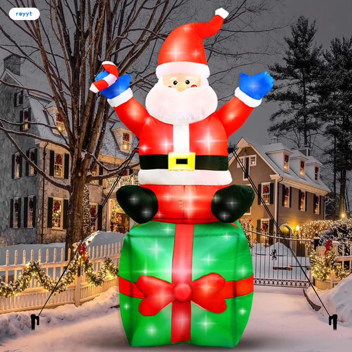 ghj-ลูกโป่งซานตาคริสต์มาสพร้อมไฟ-led-แสงสีขาวอุ่นที่สดใสสำหรับสนามสวนสนามหญ้ากลางแจ้ง