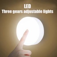 ♕ LED Touch Sensor Night Light Flashlight Magnetic Base Wall Light USB Rechargeable Round Portable Dimming Soft Light Night Light