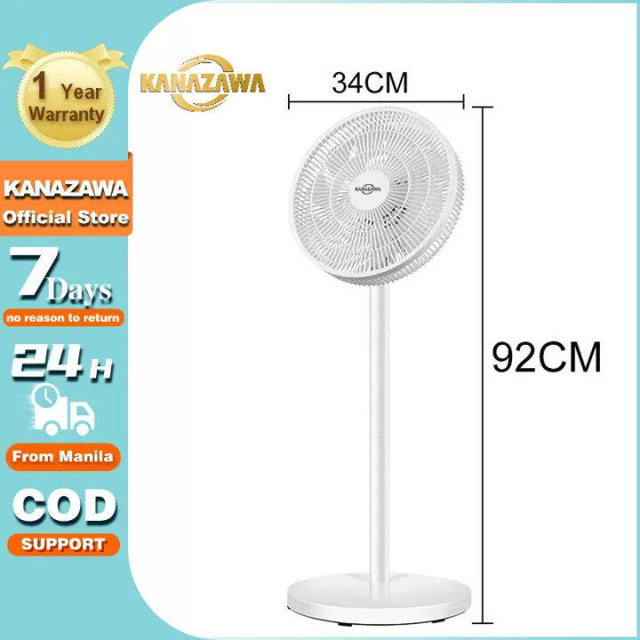 KANAZAWA Electric Stand Fan 15 blades Floor Fan with large blowing rate 120 ° Shaking Head Stay