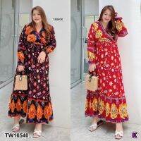 Dress #Bigsize กระโปรงยาวแขนยาว TW16540