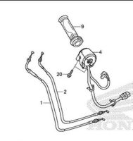 สายคันเร่ง cbr150 ปี19  2 เส้น แท้ศูนย์รหัส 17910-K45-N41 , 17920-K45-N41