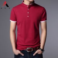 Stand-up Collar POLO Shirt Mens Short-sleeved 2021 New Summer Korean Version of the Trend of Self-cultivation Handsome Pure Cotton Mens Half-sleeved T-shirt