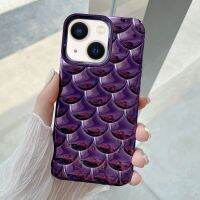 เคสโทรศัพท์ TPU สไตล์สเกล3D สำหรับ iPhone 14 (สีม่วงเข้ม) (มีในสต็อก)