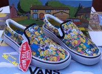 Vans slip on simpson รองเท้าผ้าใบแบบสวมพร้อมกล่อง