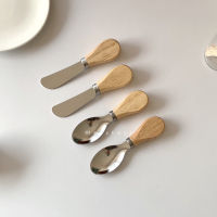 มีดปาดเนยด้ามไม้ ช้อนทานขนมด้ามไม้ ช้อน มีด มินิมอล knife and spoon wooden | faryheyz