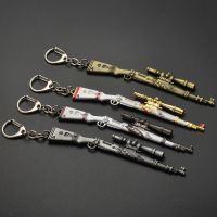 2022 Game Playerunknowns Battlegrounds Weapons Keychain Metal Alloy Keyring Holder Souvenir Props