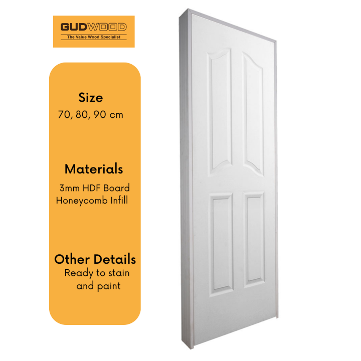 Matimco Gudwood Prime Moulded Door with Door Jambs Set / Hamba