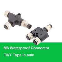 STA Metal IP67 T/Y/I Shape Male Female 3 4 5B 8 Pin Conversion Aviation Plug Sensor Connector M8 to M8 Waterproof Cable Adapter