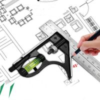 [QQL Hardware Tools] เครื่องมือช่างไม้มืออาชีพ300มม. ไม้ฉากการรวมสแตนเลสสตีลสี่เหลี่ยมเครื่องวัดมัลติฟังก์ชัน