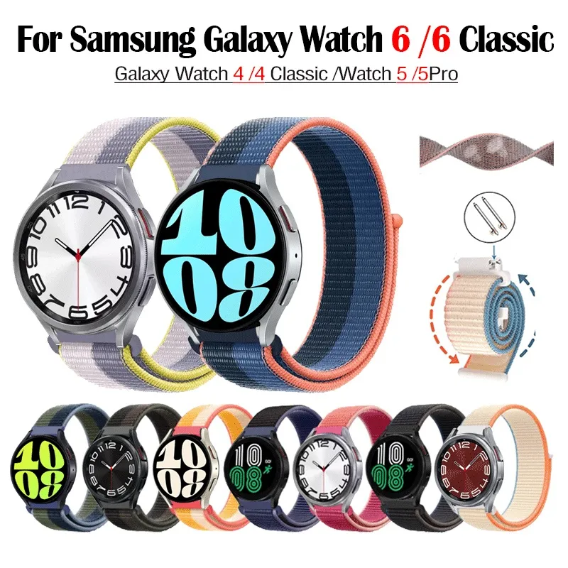 Correa de nailon para Samsung Galaxy Watch 4, 5 Pro, 6, Classic Gear S3  Active 2, Amazfit GTS 2, 4 mini, 20mm, 22mm