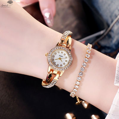 นาฬิกาข้อมือผู้หญิงควอตซ์คลาสสิก Amart ง่ายต่อการอ่านหน้าปัดสายโลหะสร้อยข้อมือสง่างามนาฬิกาข้อมือของขวัญที่ยอดเยี่ยมสำหรับผู้หญิง