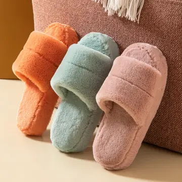 Furry heel clearance slippers