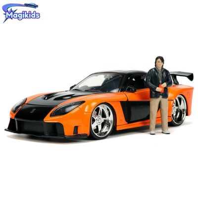 Jada 1:24 Fast And Furious 1995 Mazda RX-7 1995 Toyota 1970 Dodge Charger R/T Diecast Metal Alloy Model Car And Accessories Doll