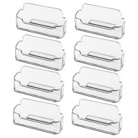 8 Pack Business Card Holder for Desk,Acrylic Clear Business Card Holder Stand,Business Card Display, Fits 30-50 Cards