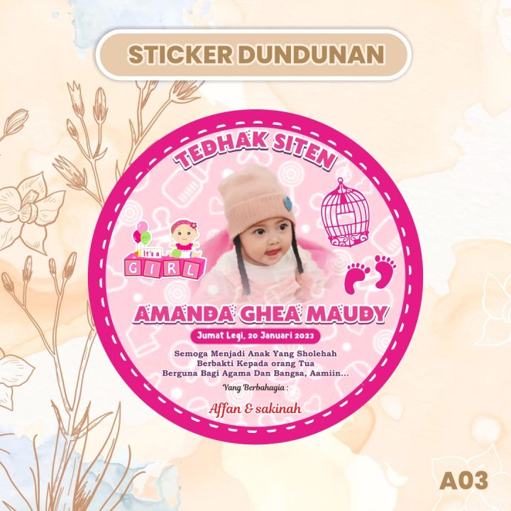 Stiker Dundunan Sticker Tedhak Siten Tasyakuran Aqiqah | Lazada Indonesia